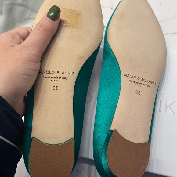 Manolo Blahnik Hangisi flats in green. Size 38 7.5 US. New/unworn. Authentic - Picture 6 of 8